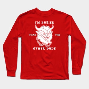 Krampus Christmas Busy Merry Krampus Slogan Long Sleeve T-Shirt